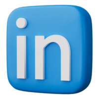 3d linkedin logo icoon geïsoleerd Aan transparant achtergrond. png