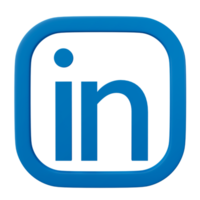 3D linkedin logo icon isolated on transparent background. png