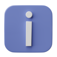 3D Information icon isolated on transparent background, png file.