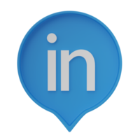 3d linkedin logo icône isolé sur transparent Contexte. png