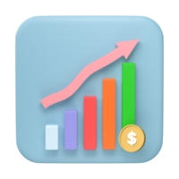 3d framställa. företag infographic med stock diagram och statistisk barer Diagram isolerat på transparent bakgrund. finansiell linje grafer och diagram för presentation och finansiera Rapportera. png