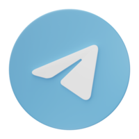 3d weergave. telegram app icoon geïsoleerd Aan transparant achtergrond. telegram is een online sociaal media netwerk. png