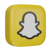 3D render, SnapChat logo icon isolated on transparent background. png
