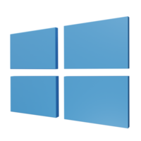 3D, Windows top brand operating system logos, isolated on transparent background. png