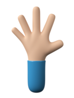 3D Hands Gestures isolated on transparent background PNG file format.