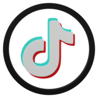 3D render, TikTok logo icon isolated on transparent background. png