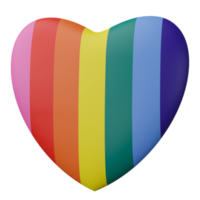 3d prestar, orgullo lgbt en corazón icono aislado en transparente antecedentes. png