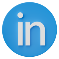 3D linkedin logo icon isolated on transparent background. png