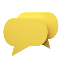 3D speech bubble talk isolated on transparent background, png file.