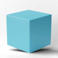 3D cube has a shadow isolated on transparent background, png file.