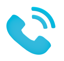 3D rendering. Phone call icon isolated on transparent background png