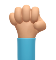 3D rendering, Cartoon character hand isolated on transparent background png