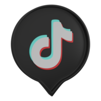 3d renderizar, tiktok logotipo ícone isolado em transparente fundo. png