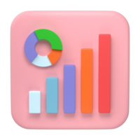 3D render. Business infographic with stock diagrams and statistic bars chart isolated on transparent background. Financial line graphs and charts for presentation and finance report. png