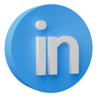 3d linkedin logo icona isolato su trasparente sfondo. png