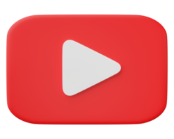 3d Youtube Logo Symbol isoliert auf transparent Hintergrund. png