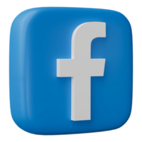 3d framställa, Facebook logotyp ikon isolerat på transparent bakgrund. png