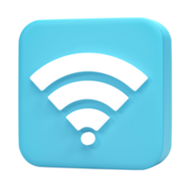 3d rendering, Icon Wi-Fi, wireless internet network symbol isolated on transparent background png