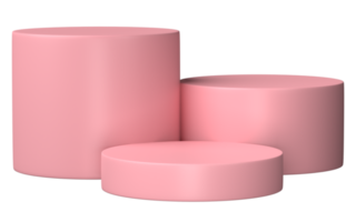 3D, pink podium display scene of minimal geometric platform base isolated on transparent background png file.