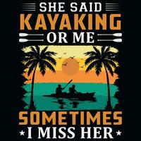 Kayaking graphics tshirt design vector