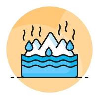 An amazing vector design of Melting Glaciers in trendy style, world earth day icon