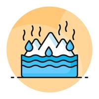 An amazing vector design of Melting Glaciers in trendy style, world earth day icon