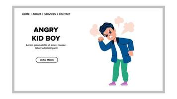 angry kid boy vector