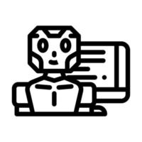 robot chat bot line icon vector illustration