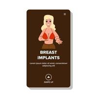 pecho implantes mujer vector