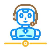 customer chat bot color icon vector illustration