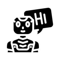 assistant chat bot glyph icon vector illustration