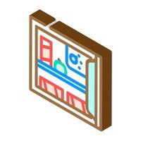 mini fridge garage tool isometric icon vector illustration