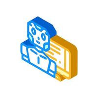 robot chat bot isometric icon vector illustration