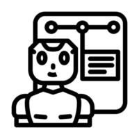 support chat bot line icon vector illustration