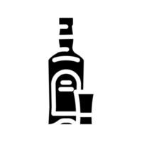 absinthe glass bottle glyph icon vector illustration