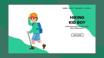 hiking kid boy vector