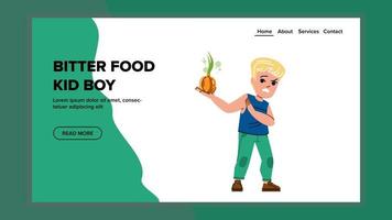 bitter food kid boy vector