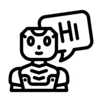 assistant chat bot line icon vector illustration