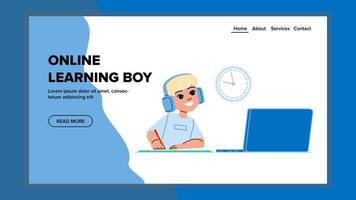 online learning boy vector