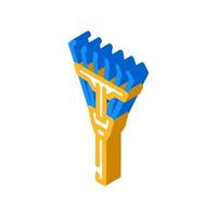 rake garden tool isometric icon vector illustration