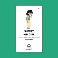 sleepy kid girl vector