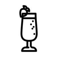yogurt smoothie drink line icon vector illustration