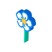forget me not flower spring isometric icon vector illustration