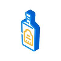 vodka drink bottle isometric icon vector illustration