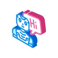 assistant chat bot isometric icon vector illustration