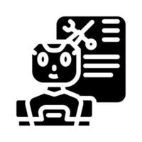 service chat bot glyph icon vector illustration