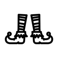 feet elf little line icon vector illustration