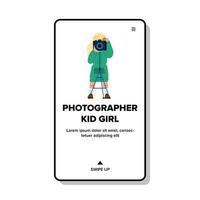 photographer kid girl vector