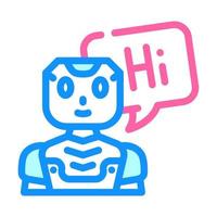 assistant chat bot color icon vector illustration