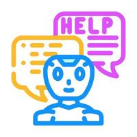 help chat bot color icon vector illustration